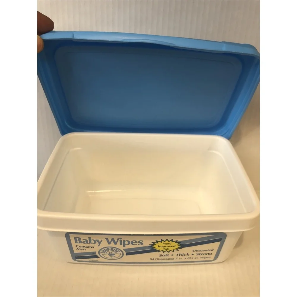 Vintage Baby‎ Wipes Empty Container 1991 Photo Prop Lid Is Loose